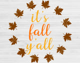 Its Fall Yall Svg Files For Cricut And Silhouette, Fall Svg Cut Files, Thanksgiving Svg