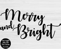 Merry & Bright Wreath Svg Files For Cricut And Silhouette, Winter Svg Cut Files