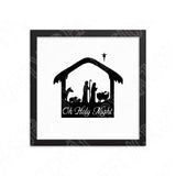 Nativity Svg, O Holy Night Svg Files For Cricut And Silhouette. Christmas Svg Cut File, Manger Svg