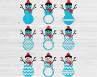 Snowman Svg Files For Cricut And Silhouette, Christmas Svg Cut File Monogram