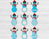 Snowman Svg Files For Cricut And Silhouette, Christmas Svg Cut File Monogram