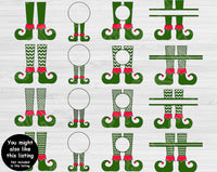 Elf Feet Svg Files For Cricut And Silhouette, Christmas Elf Svg Cut File, Elf Monogram Svg, Elf Legs Svg, Christmas Svg File