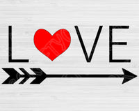 Valentine Svg Files For Cricut And Silhouette, Love Arrow Svg Cut Files, Valentine's Day Svg