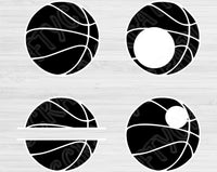 Split Basketball Svg Files For Cricut And Silhouette, Basketball Svg Cut Files, Basketball Monogram Svg