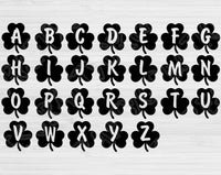 St Patricks Day Svg, Shamrock Svg Font. St Patricks Svg Files For Cricut and Silhouette. 4 Leaf Clover Svg Alphabet Letters