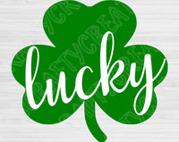 Lucky Svg Files For Cricut And Silhouette, Lucky Shamrock Svg Cut File, St Patricks Day Svg
