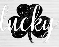 Lucky Svg Files For Cricut And Silhouette, Distressed Shamrock Svg Cut File, St Patricks Day Svg