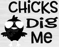Easter Svg Files For Cricut And Silhouette, Chicks Dig Me Svg Cut File, Easter Chick Svg