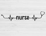 Nurse Svg Files For Cricut And Silhouette, Nurse Png. Nurse Stethoscope Svg Cut File, Heartbeat Svg, Rn Svg, Medical Nursing Healthcare Svg.