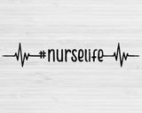 Nurse Life Svg Files For Cricut And Silhouette, Nurse Svg Cut File. Nurse Stethoscope Svg, Heartbeat Svg