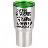 Coffee Scrubs and Rubber Gloves Svg Files For Cricut And Silhouette, Nurse Svg Cut File, Nurse Life Svg, Nurse Png