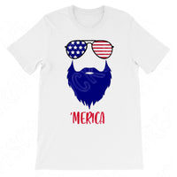 Merica Beard Svg Files For Cricut And Silhouette, Fourth of July Svg, Patriotic Svg Cut File, July 4th Svg, Independence Day Svg, 4th of July Svg