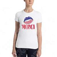 Merica Lips Svg Files For Cricut And Silhouette, Fourth of July Svg, 4th of July Svg, Patriotic Svg Cut Files, Independence Day Svg, Memorial Day Svg