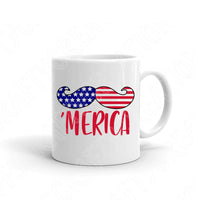 Usa Merica Mustache Svg Files For Cricut And Silhouette, 4th of July Svg Cut Files, Patriotic Svg, Fourth of July Svg, July 4th Svg