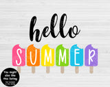 Hello Summer Svg Files For Cricut And Silhouette, Flip Flops Svg Cut File, Summer Quote Svg, Summer Png, Dxf, Eps, Hello Summer Sign Svg