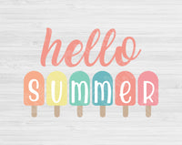 Hello Summer Svg Cut Files, Summer Quote Svg Files For Cricut And Silhouette, Hello Summer Popsicle Svg, Summer Png, Dxf, Eps, Hello Summer Sign Svg