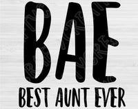 BAE Svg, Best Aunt Ever Svg Files for Cricut, New Aunt Svg Cut Files