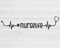 Nurse Stethoscope Svg Files For Cricut And Silhouette, Nurse Svg Cut Files, Heartbeat Svg, Nurse Life Svg, Medical Svg, Nurse Ekg Svg