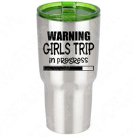 Warning Girls Trip In Progress Svg Files For Cricut And Silhouette, Girls Trip Svg Cut File, Girls Getaway Svg, Dxf, Eps for Cutting Machine.