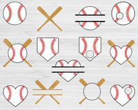 Baseball Svg Designs, Baseball Monogram Svg Files For Cricut And Silhouette, Baseball Bat Svg Cut Files, Baseball Vector