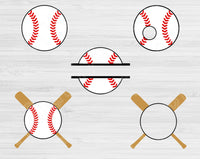 Baseball Monogram Svg Files For Cricut And Silhouette, Baseball Png, Baseball Bat SvgCut Files, Baseball Svg Designs, Split Baseball Vector