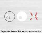 Baseball Svg, Baseball Ball Svg Designs, Circle Baseball Monogram Svg Files For Cricut And Silhouette, Baseball Cut File Png,