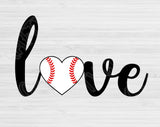 Baseball Love Svg Cut Files, Love Baseball Svg Files For Cricut And Silhouette, Baseball Heart Svg, Distressed Baseball Svg Dxf Digital Download,