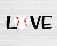 Baseball Love Svg Files For Cricut And Silhouette, Love Baseball Svg Cut File, Baseball Heart Svg, Distressed Baseball Svg Dxf