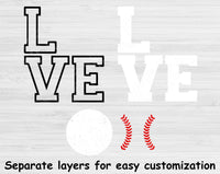 Distressed Baseball Svg, Baseball Love Svg Files For Cricut And Silhouette, Love Baseball Svg Designs, Baseball Heart Svg Cut Files