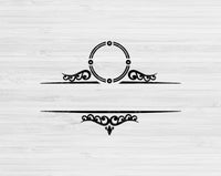 Family Name Svg  Files For Cricut And Silhouette, Wedding Split Monogram Svg Cut Files, Mailbox Monogram Svg, Last Name Monogram Frame Svg