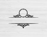 Family Name Svg  Files For Cricut And Silhouette, Wedding Split Monogram Svg Cut Files, Mailbox Monogram Svg, Last Name Monogram Frame Svg