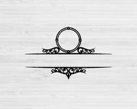 Mailbox Monogram Svg  Files For Cricut And Silhouette, Family Name Svg Cut Files, Wedding Split Monogram Svg, Last Name Monogram Frame Svg