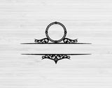 Mailbox Monogram Svg  Files For Cricut And Silhouette, Family Name Svg Cut Files, Wedding Split Monogram Svg, Last Name Monogram Frame Svg