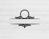 Mailbox Monogram Svg  Files For Cricut And Silhouette, Family Name Svg Cut Files, Wedding Split Monogram Svg, Last Name Monogram Frame Svg