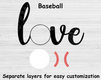 Love Baseball Svg Designs, Baseball Love Svg Files For Cricut And Silhouette, Baseball Mama Svg Dxf, Baseball Shirt Svg Cut Files