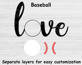 Love Baseball Svg Designs, Baseball Love Svg Files For Cricut And Silhouette, Baseball Mama Svg Dxf, Baseball Shirt Svg Cut Files