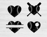 Baseball Heart Svg Bundle, Softball Heart Svg Files For Cricut And Silhouette, Baseball Love Svg Cut Files, Baseball Svg