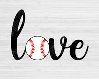 Baseball Love Svg Cut Files, Love Baseball Svg Files For Cricut And Silhouette, Baseball Heart Svg, Distressed Baseball Svg Dxf Digital Download,