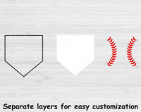 Baseball Home Plate Svg Files For Cricut And Silhouette, Baseball Svg Cut Files, Softball Svg, Baseball Monogram Svg, Homeplate Svg Dxf Png