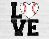 Baseball Heart Svg, Baseball Love Svg Files for Cricut, Love Baseball Svg , Heart Baseball Svg Cut Files