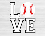 Distressed Baseball Svg, Baseball Love Svg Files For Cricut And Silhouette, Love Baseball Svg Designs, Baseball Heart Svg Cut Files