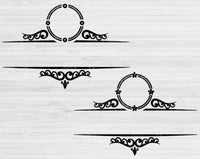Family Name Svg  Files For Cricut And Silhouette, Wedding Split Monogram Svg Cut Files, Mailbox Monogram Svg, Last Name Monogram Frame Svg