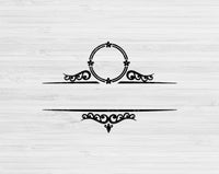 Family Name Svg  Files For Cricut And Silhouette, Wedding Split Monogram Svg Cut Files, Mailbox Monogram Svg, Last Name Monogram Frame Svg