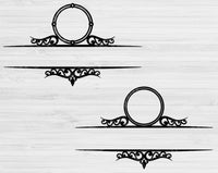 Mailbox Monogram Svg  Files For Cricut And Silhouette, Family Name Svg Cut Files, Wedding Split Monogram Svg, Last Name Monogram Frame Svg