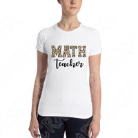 Leopard Math Teacher Svg Files For Cricut And Silhouette, Teacher Appreciation Svg Cut File, Back To School Svg,