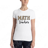 Leopard Math Teacher Svg Files For Cricut And Silhouette, Teacher Appreciation Svg Cut File, Back To School Svg,