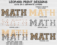 Leopard Math Teacher Svg Files For Cricut And Silhouette, Teacher Appreciation Svg Cut File, Back To School Svg,