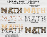 Leopard Math Teacher Svg Files For Cricut And Silhouette, Teacher Appreciation Svg Cut File, Back To School Svg,