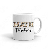 Leopard Math Teacher Svg Files For Cricut And Silhouette, Teacher Appreciation Svg Cut File, Back To School Svg,