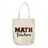 Plaid Math Teacher Svg Files For Cricut And Silhouette, Teacher Appreciation SvgCut Files, Back To School Svg